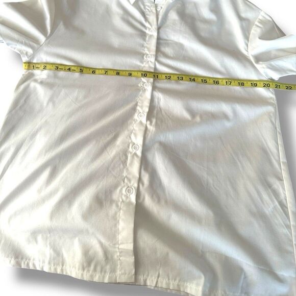 PRETTY LITTLE THING White Oversized Button-Up Relaxed Fit Dress Shirt Size 4 NWT - Picture 5 of 9